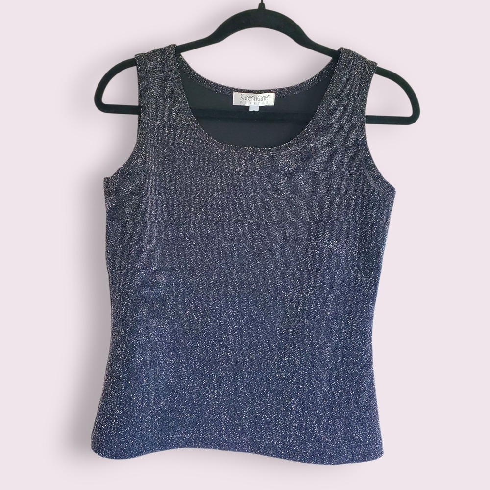 Karen Kane Petites Tank Top Women's Size‎ S Sleeveless Metallic Sparkle